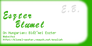 eszter blumel business card